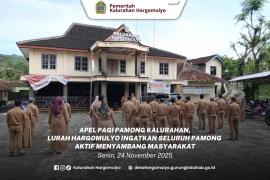 APEL PAGI HARI SENIN, LURAH HARGOMULYO INGATKAN SELURUH PAMONG AKTIF MENYAMBANG MASYARAKAT